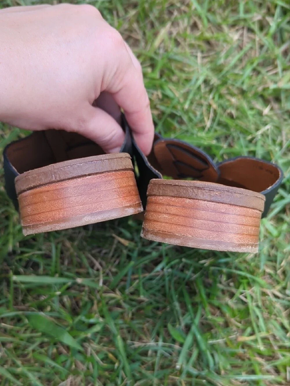 Söfft Black Leather Slide Sandals